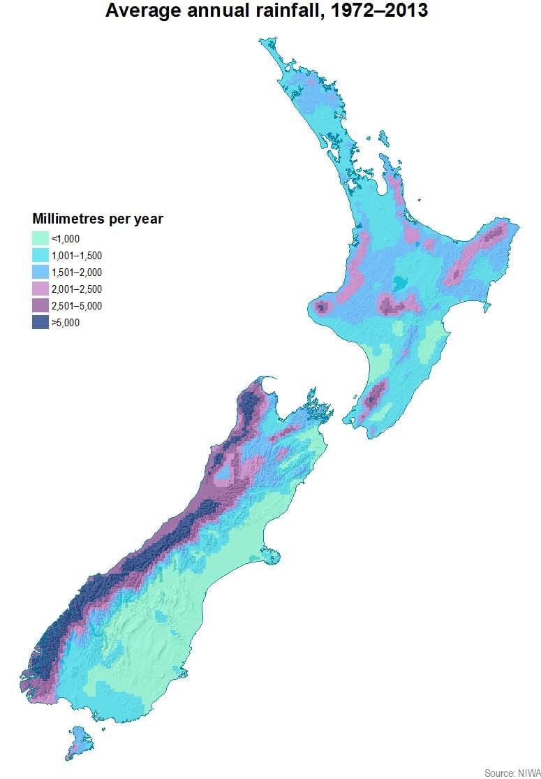 new zealand hujan peta