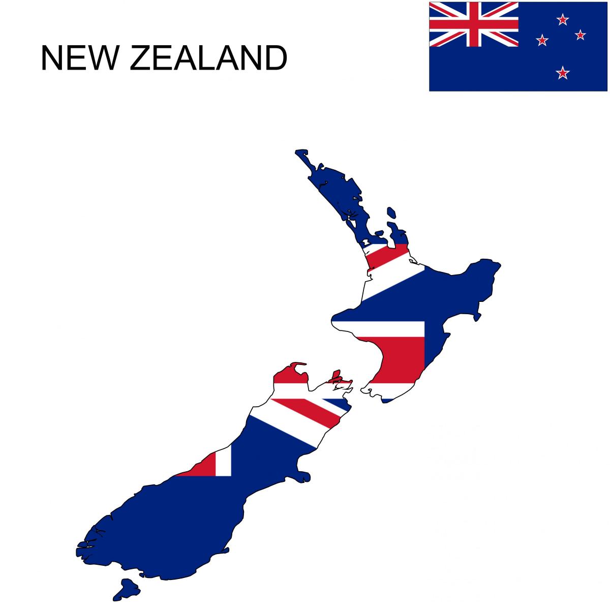 Peta dari new zealand dan bendera