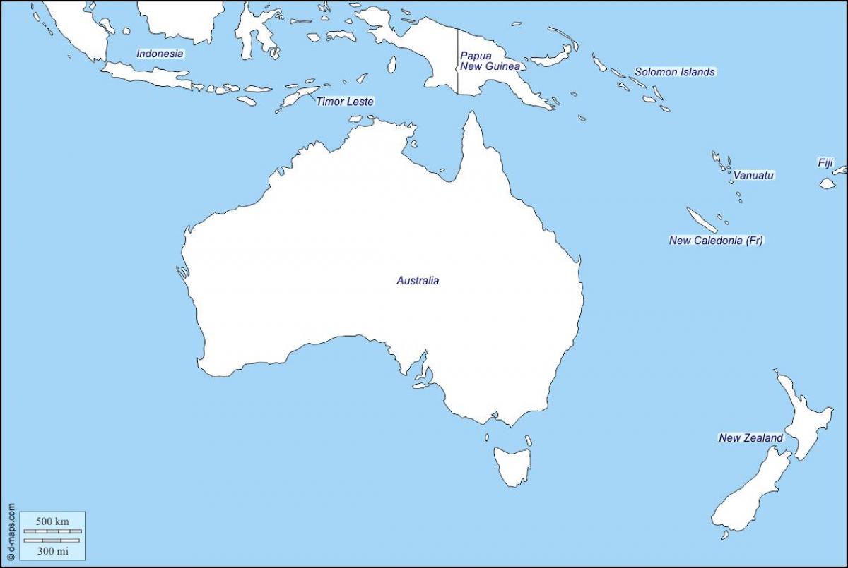garis peta australia dan selandia baru