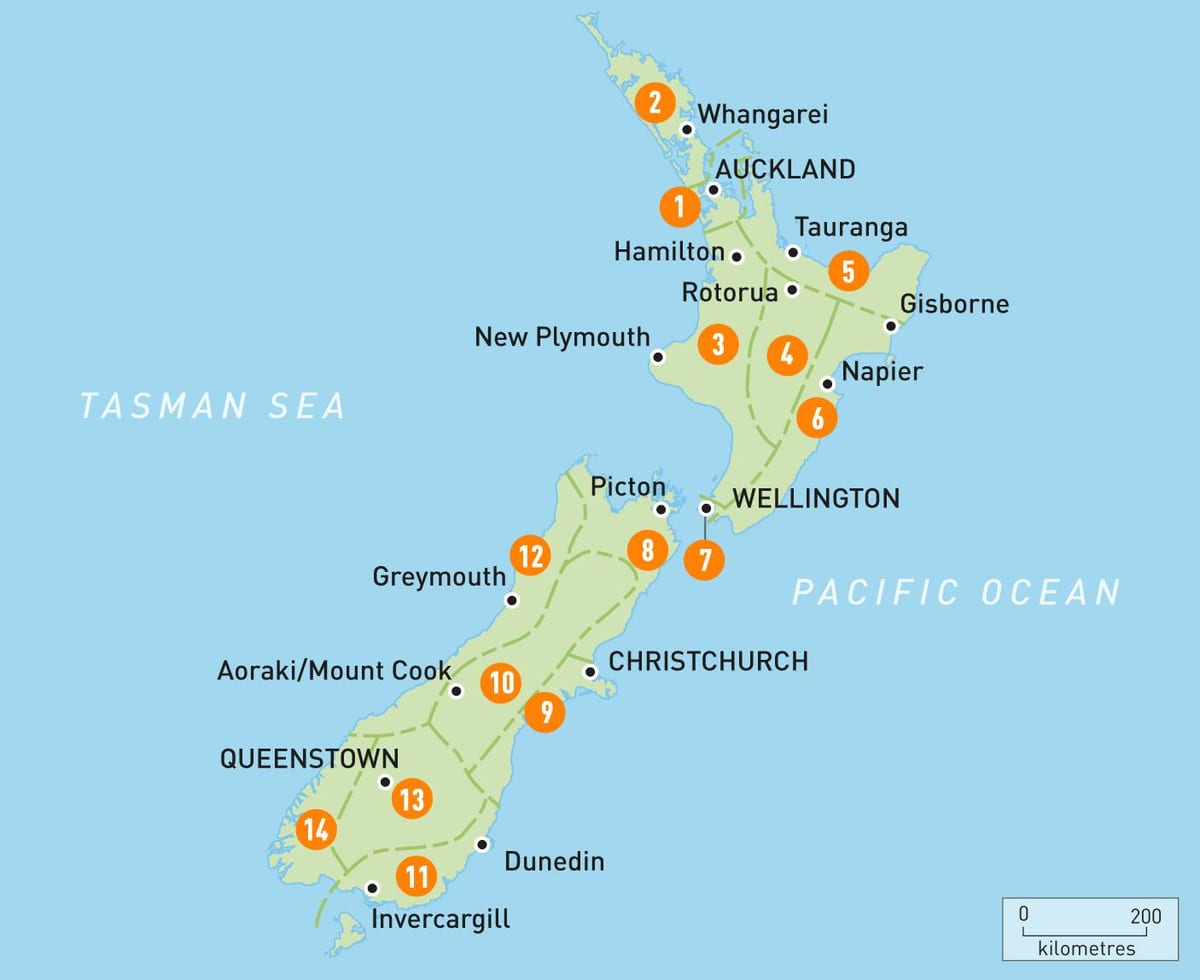 Peta dari new zealand kawasan