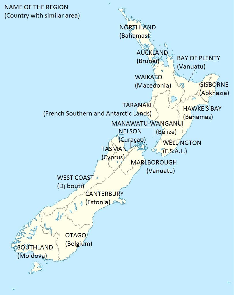 peta dari new zealand dan negara-negara sekitarnya