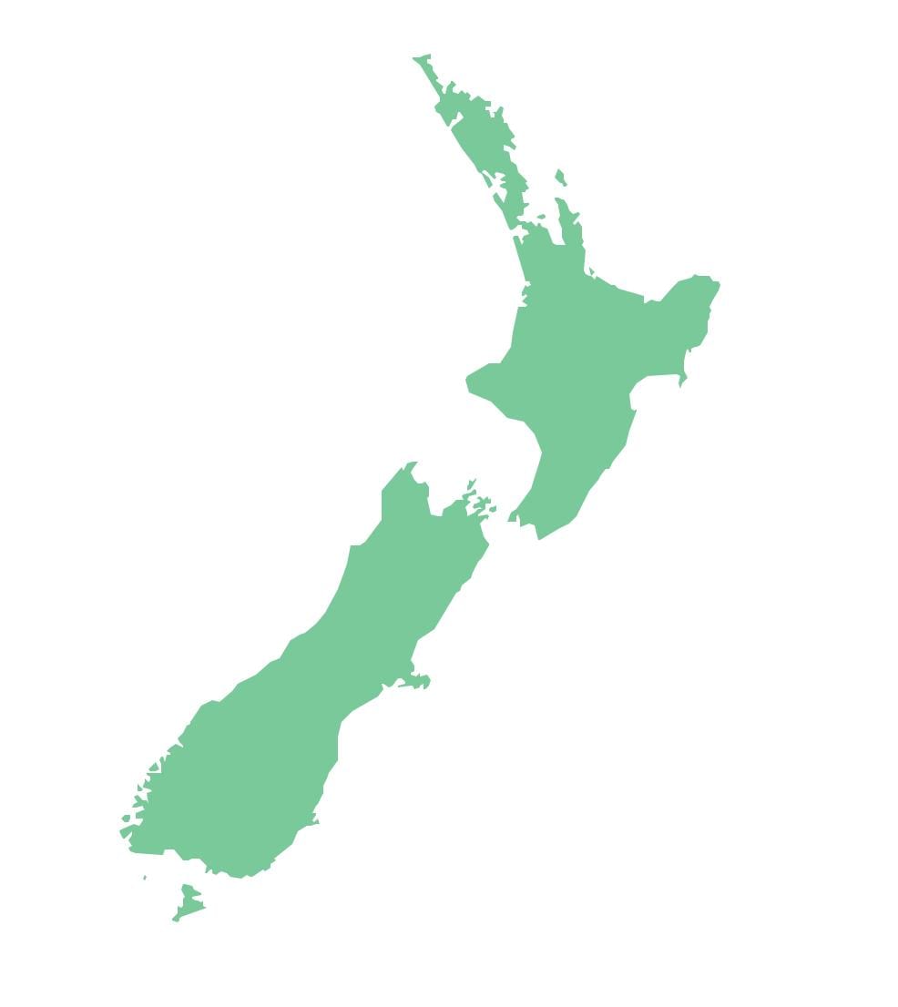new zealand peta garis vektor