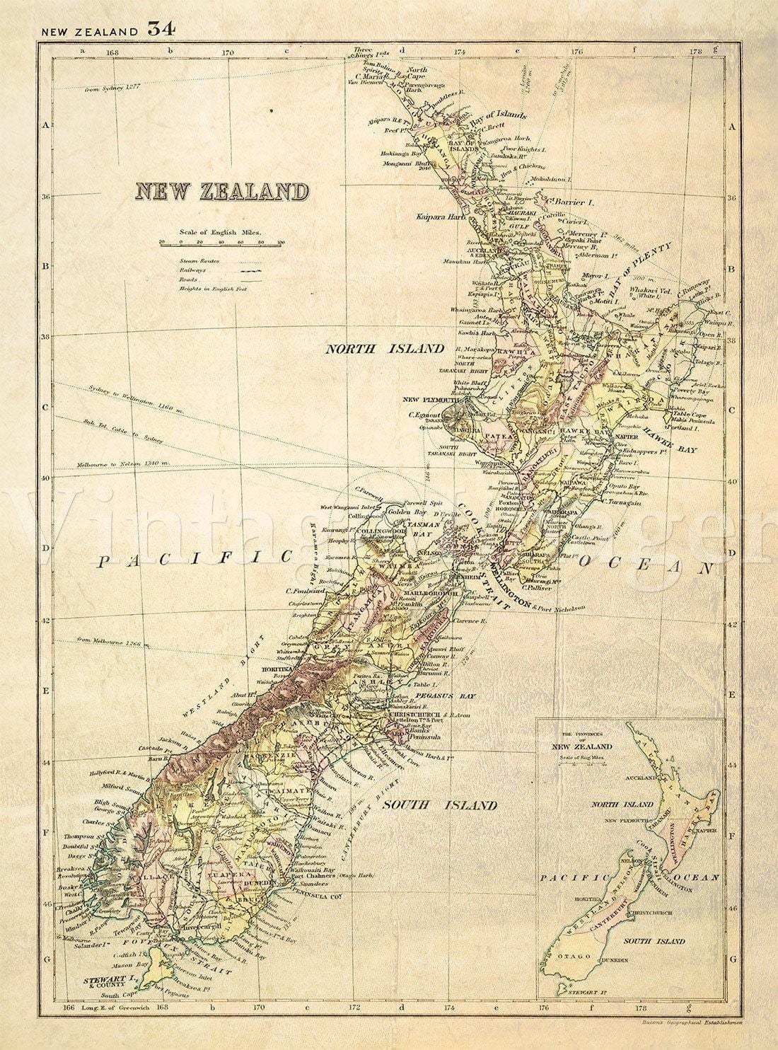 Peta tua new zealand