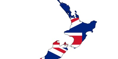 Peta dari new zealand dan bendera