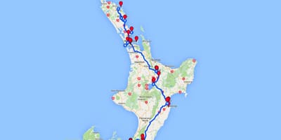 Memandu peta utara pulau new zealand